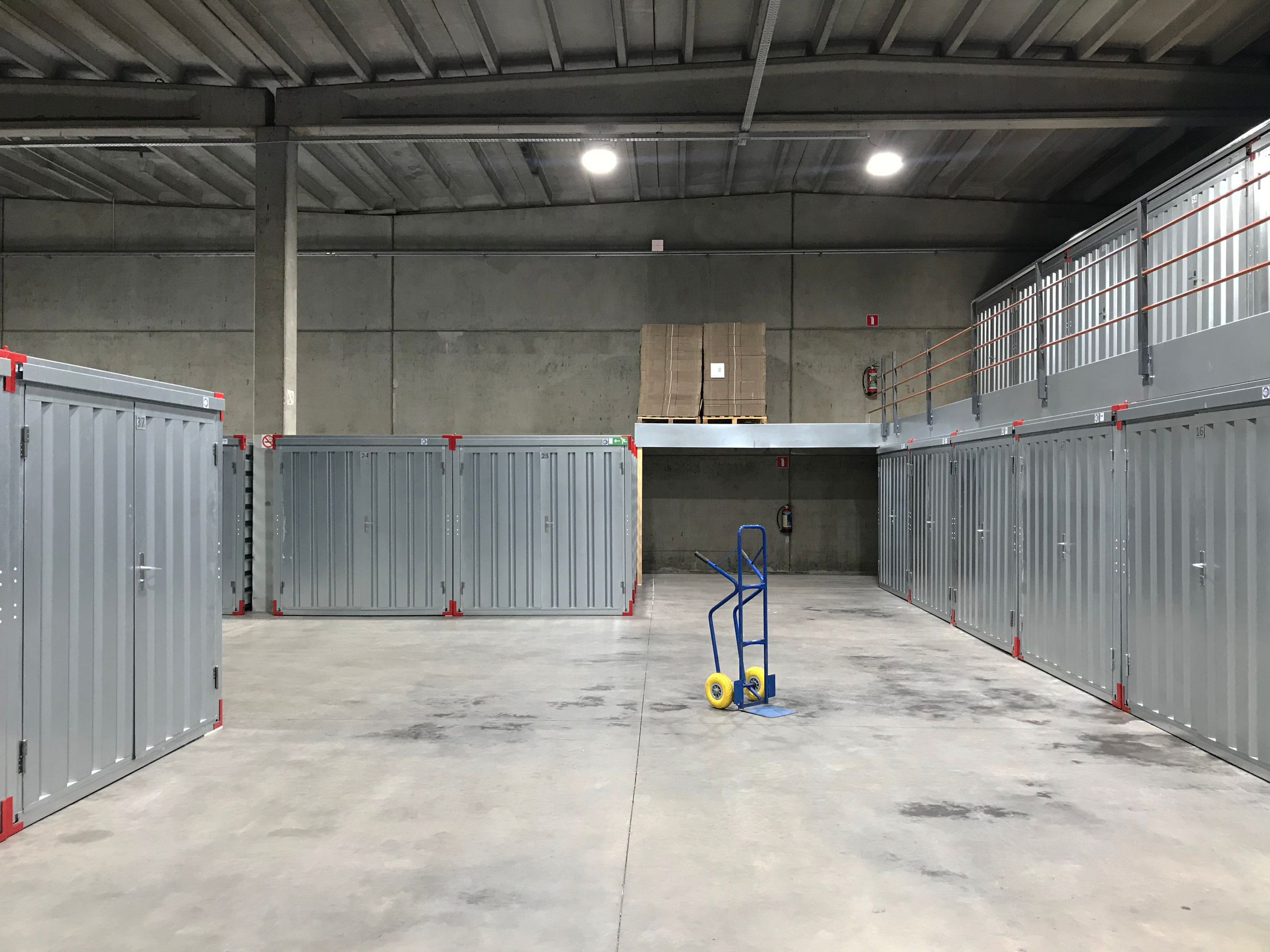 Commercial warehouse interior with concrete floor