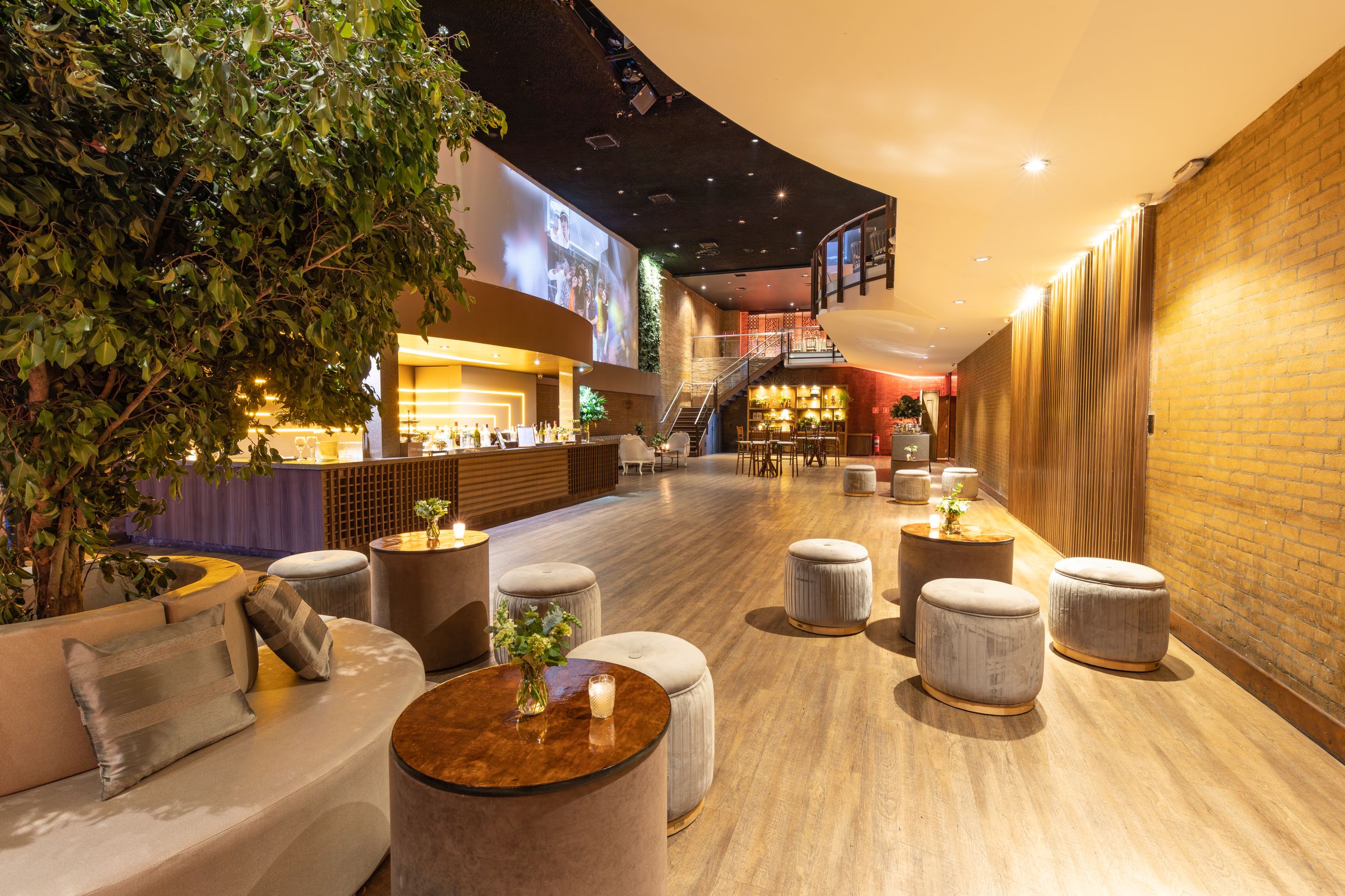 Contemporary hotel lobby with commercial hospitality flooring