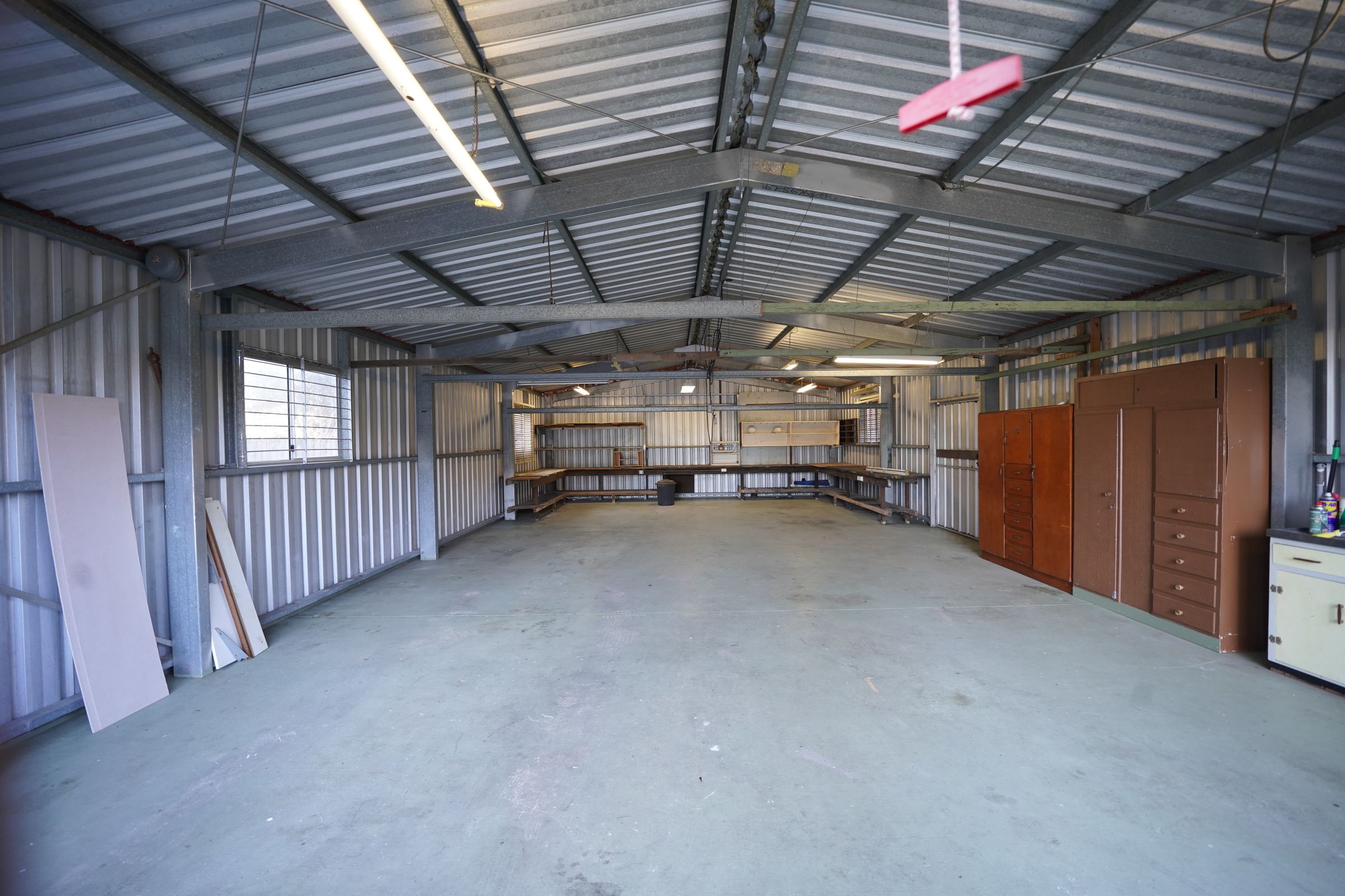 Industrial space with concrete floor