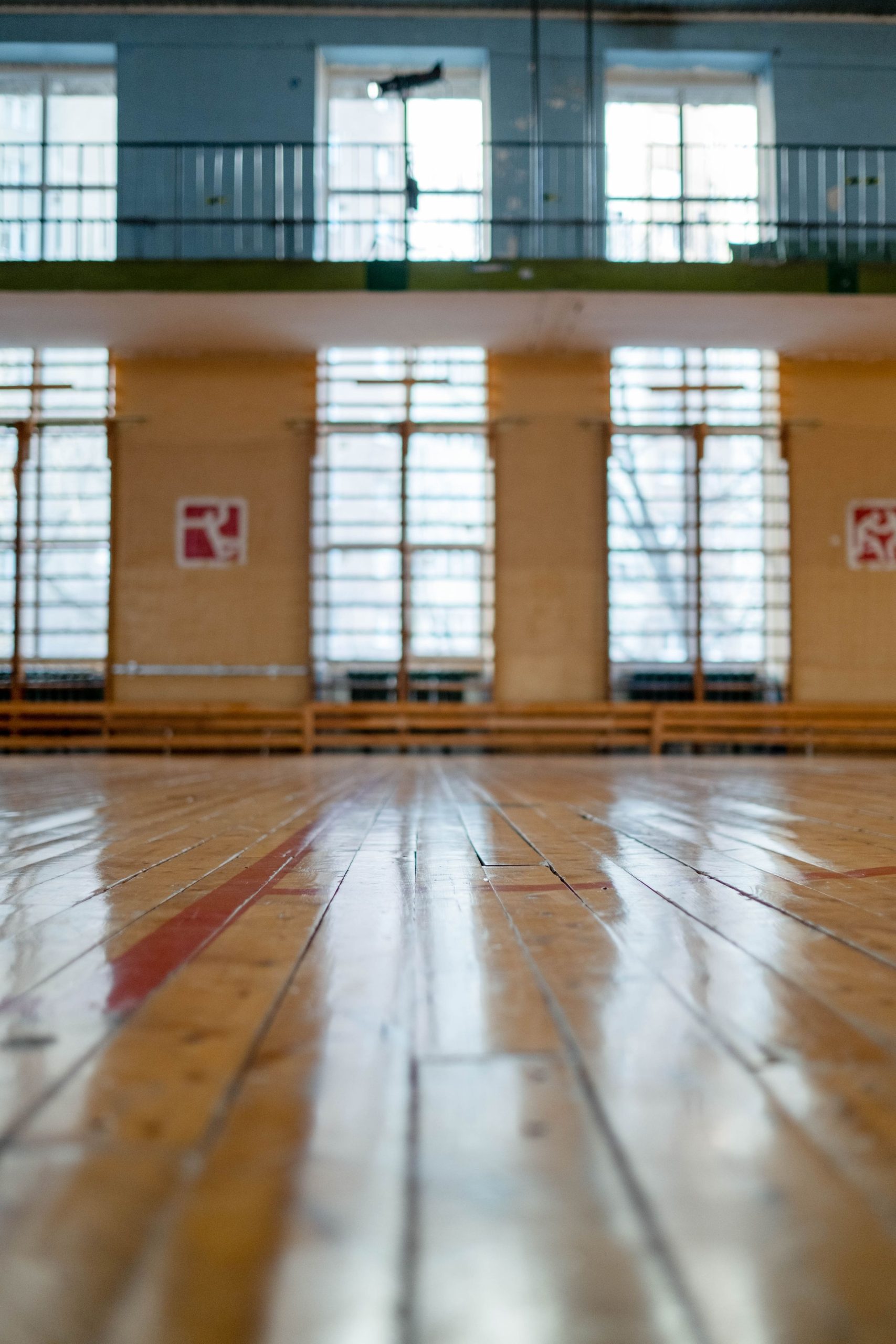 Gymnasium with athletic facility flooring