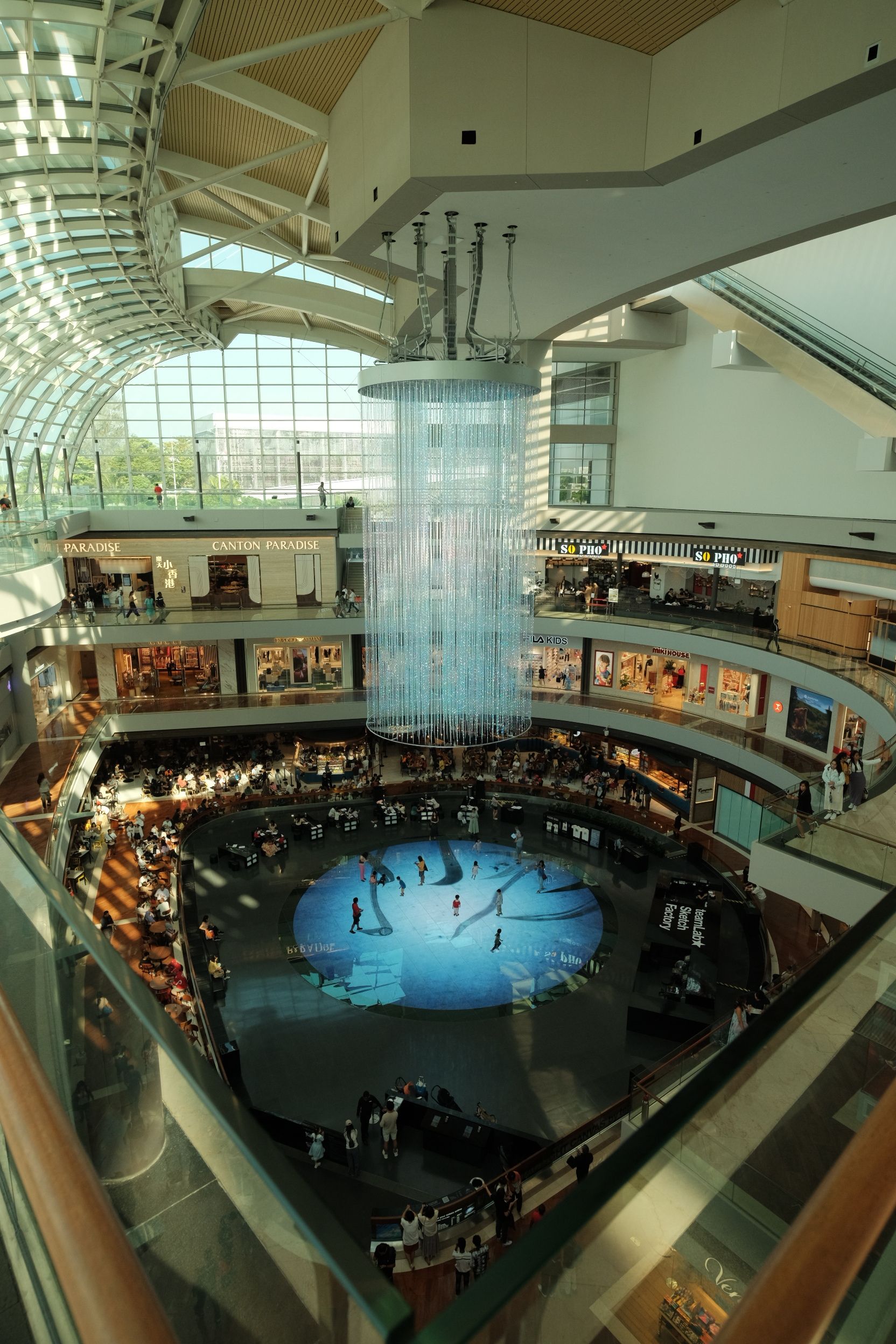 Shopping mall interior with commercial flooring